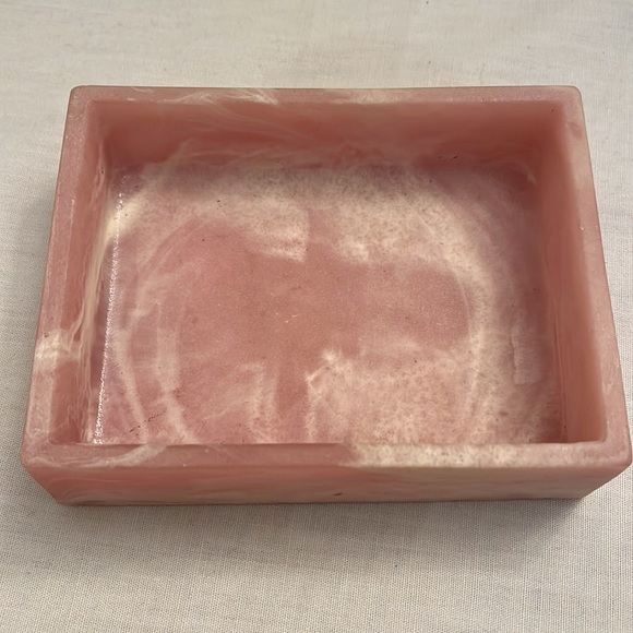 Rare Vintage Pink Incolay Trinket Jewelry Box 1974 Butterfly Flowers - Picture 4 of 8